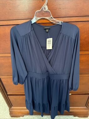 torrid Navy Tiered Wrap Babydoll Dress